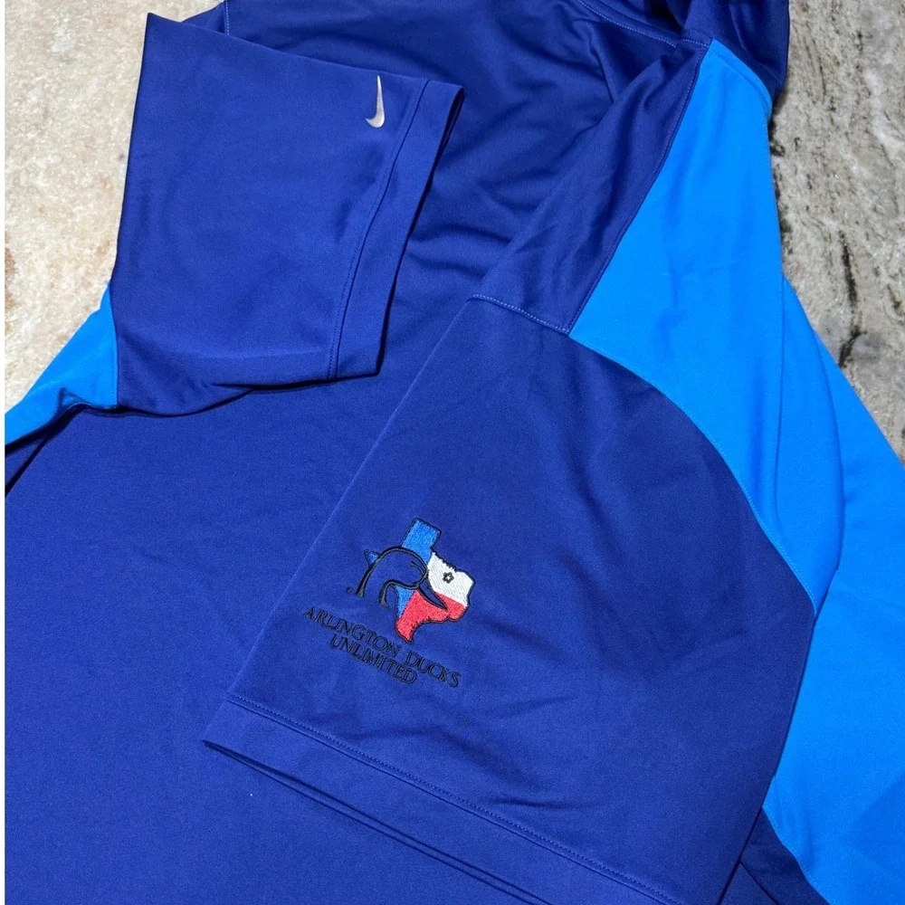 Nike Golf Polo Mens 3XL Arlington Ducks Unlimited Embroidered Blue‎ Dri-FIT